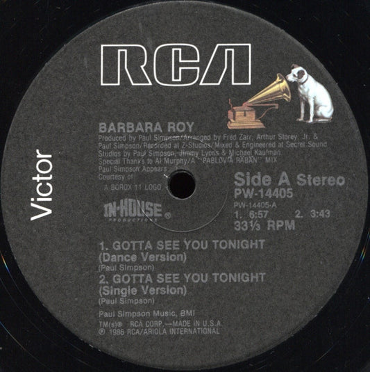 Barbara Roy - Gotta See You Tonight (12" Single)