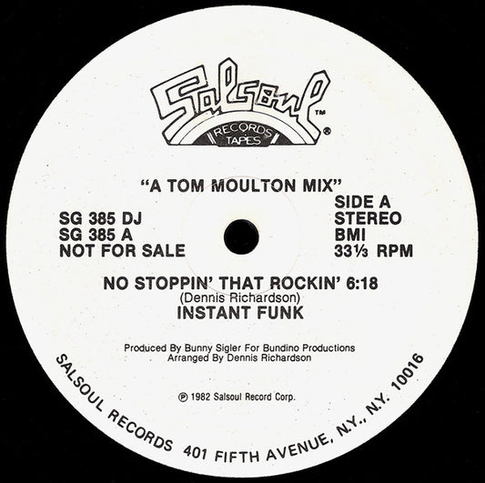 Instant Funk - No Stoppin' That Rockin' (12" Single, Promo)