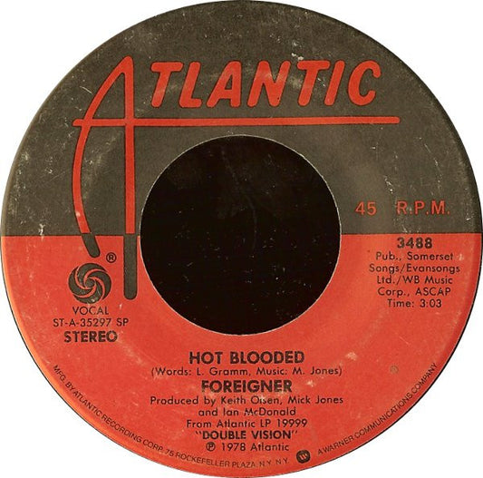 Foreigner - Hot Blooded (7" Single)