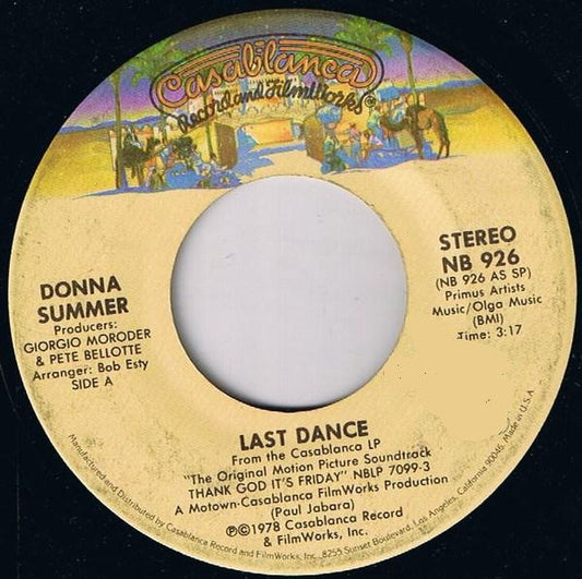 Donna Summer - Last Dance (7" Single)