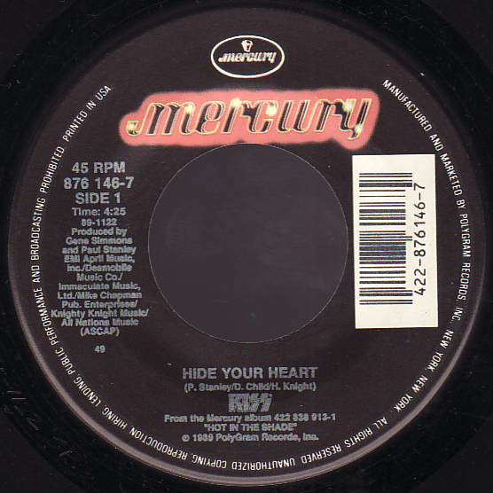 Kiss - Hide Your Heart (7" Single)
