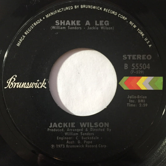 Jackie Wilson - Shake A Leg / It's All Over (7" Single)