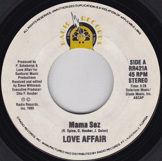 Love Affair - Mama Sez (7" Single)