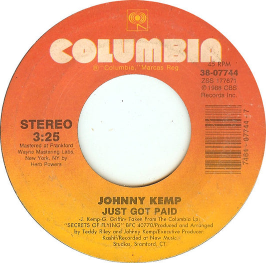 Johnny Kemp - Just Got Paid (7" Single)