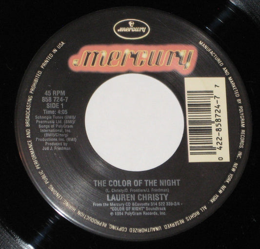 Lauren Christy - The Color Of The Night / Rain (7" Single)