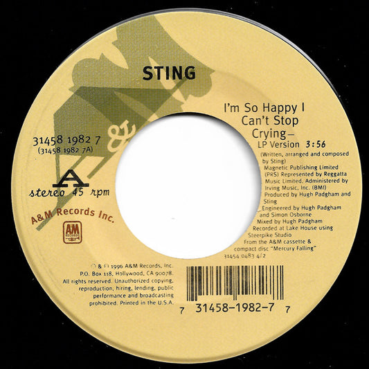 Sting - I'm So Happy I Can't Stop Crying (7" Single)