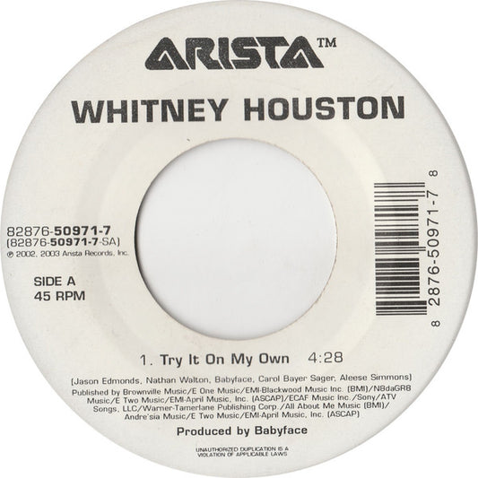 Whitney Houston - Try It On My Own (7" Single)