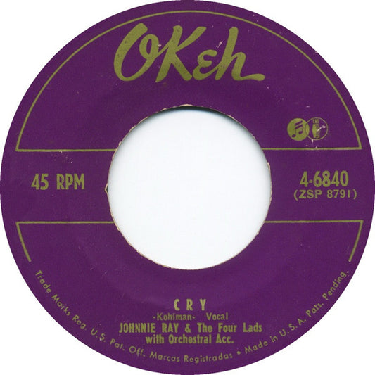 Johnnie Ray & The Four Lads - Cry / The Little White Cloud That Cried