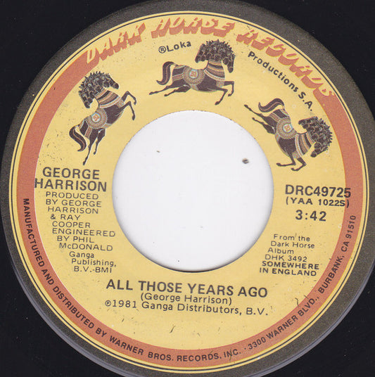 George Harrison - All Those Years Ago (7" Single)