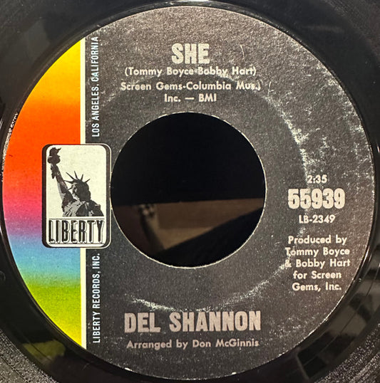 Del Shannon - She / What Makes You Run (7" Single)