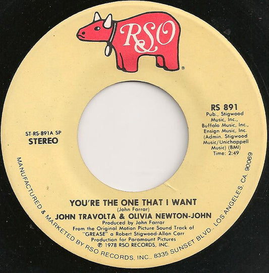 John Travolta & Olivia Newton-John - You're The One That I Want (7" Single)