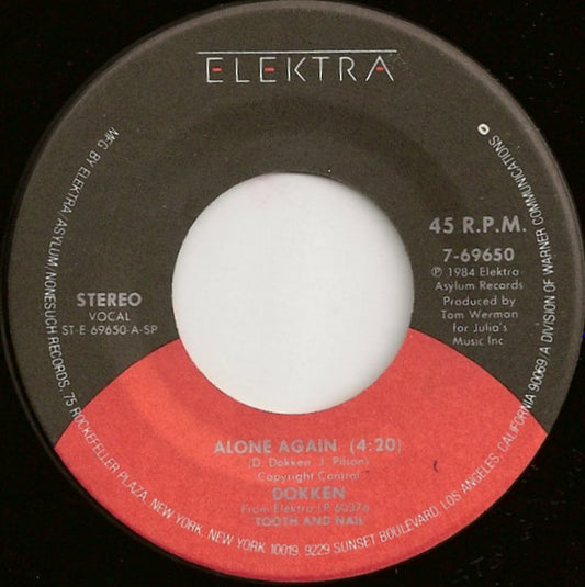 Dokken - Alone Again (7" Single)