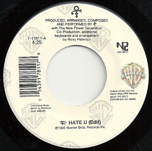 The Artist (FKA Prince) - I Hate U (7" Single)