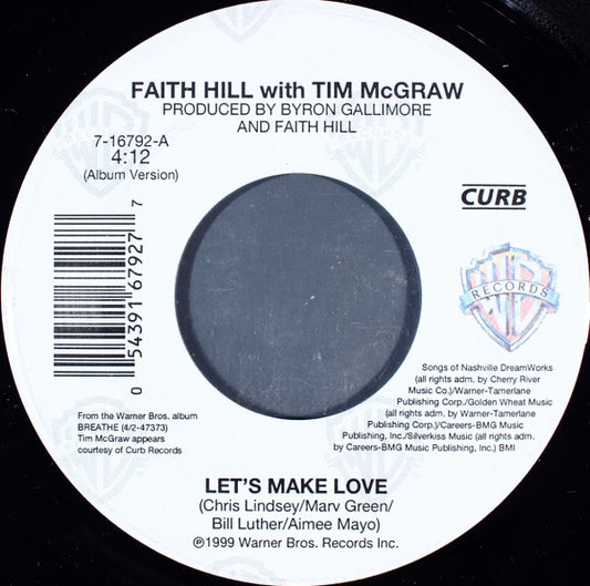 Faith Hill With Tim McGraw - Let's Make Love (7" Single)