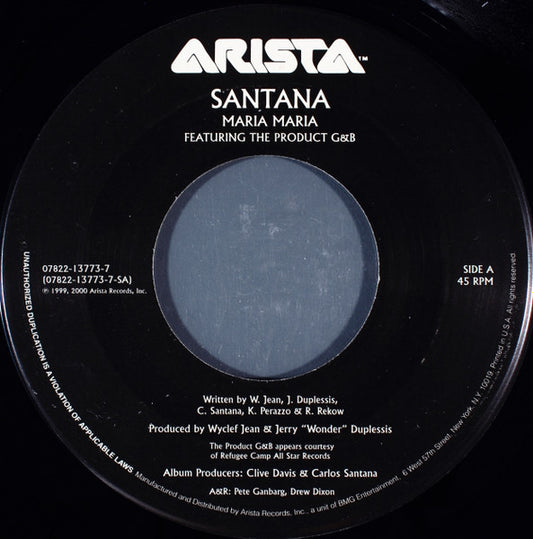 Santana & The Product G&B / Santana & Rob Thomas - Maria Maria / Smooth (7")