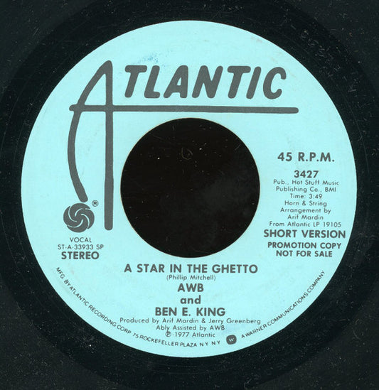 Average White Band & Ben E. King - A Star In The Ghetto (7" Single, Promo)