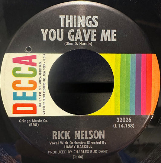 Ricky Nelson - Things You Gave Me (7" Single)