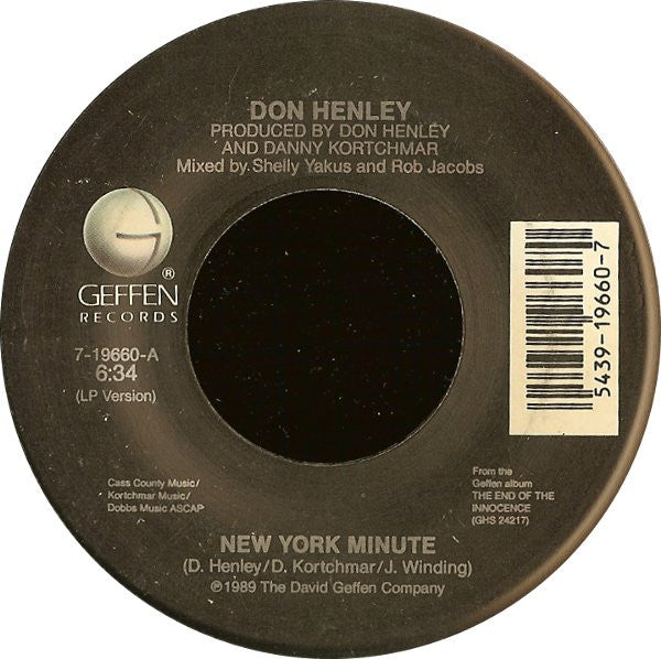 Don Henley - New York Minute (7" Single)