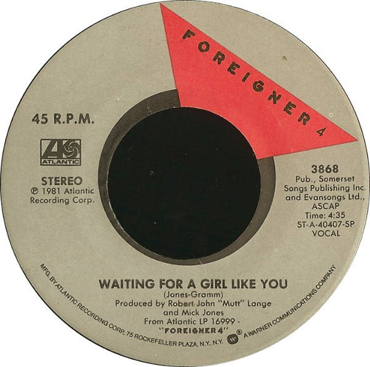 Foreigner - Waiting For A Girl Like You (7" Single)