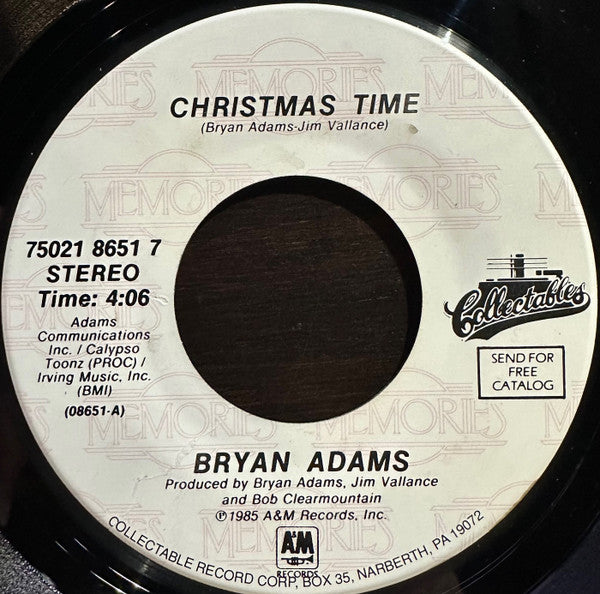 Bryan Adams - Christmas Time (7" Single)
