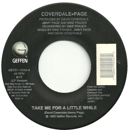 Coverdale Page - Take Me For A Little While / Easy Does It (7" Single)