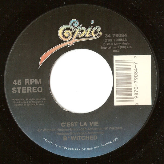 B*Witched - C'est La Vie (7" Single)