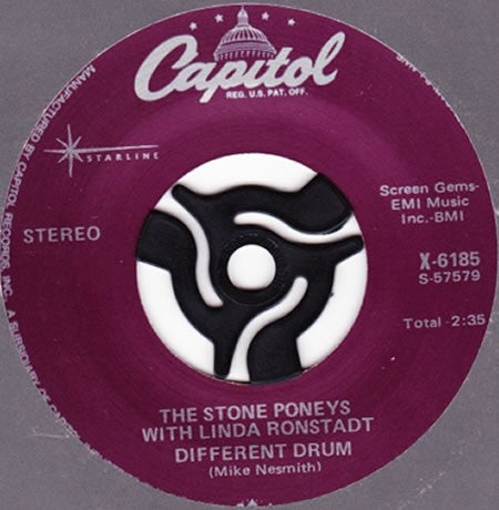 The Stone Poneys With Linda Ronstadt - Different Drum (7" Single)