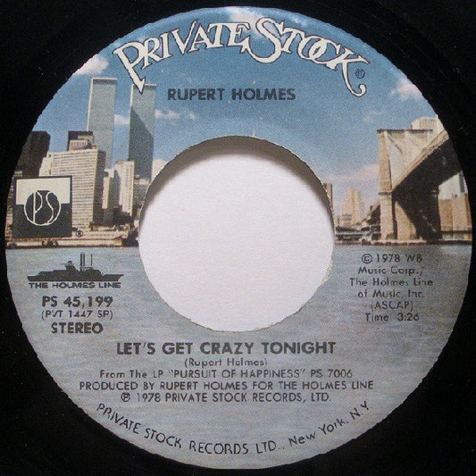 Rupert Holmes - Let's Get Crazy Tonight (7" Single)