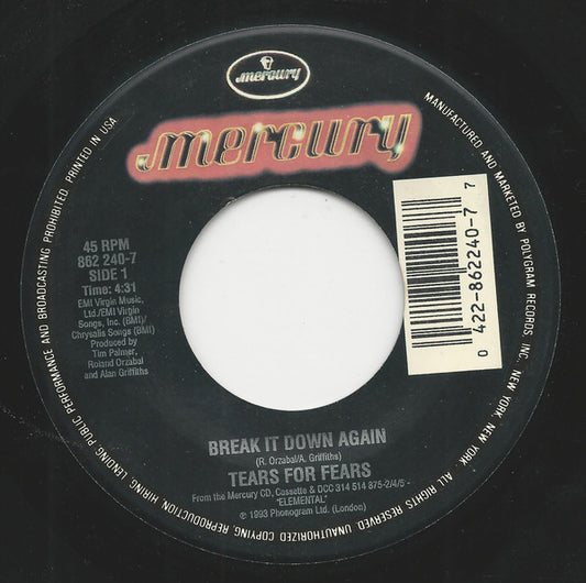 Tears For Fears - Break It Down Again (7" Single)