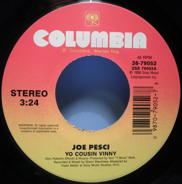 Joe Pesci - Yo Cousin Vinny / Wise Guy (7" Single)