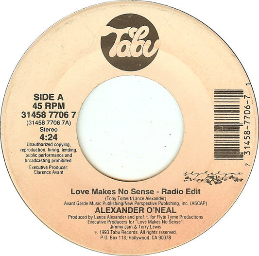 Alexander O'Neal - Love Makes No Sense (7" Single)