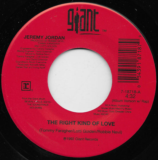 Jeremy Jordan - The Right Kind Of Love (7" Single)