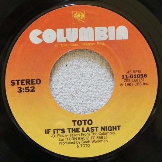 Toto - If It's The Last Night (7" Single)