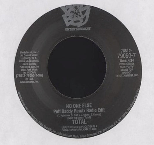 Total - No One Else-Puff Daddy Remix / Can't You See (7" Single)
