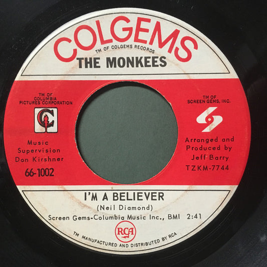 The Monkees - I'm A Believer / (I'm Not Your) Steppin' Stone