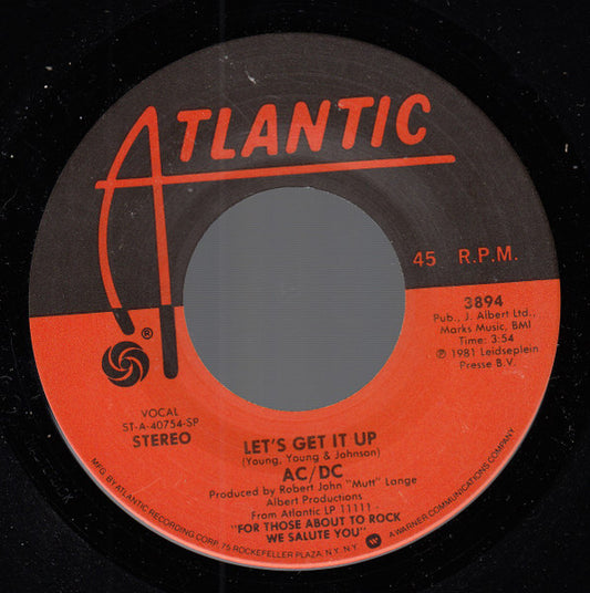 AC/DC - Let's Get It Up / Snowballed (7" Single)