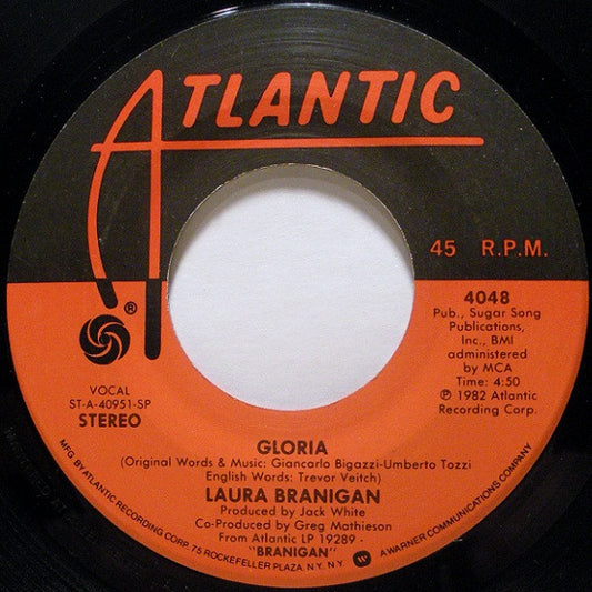 Laura Branigan - Gloria / Living A Lie (7" Single)