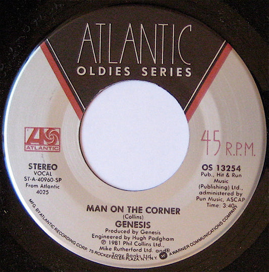 Genesis - Man On The Corner / Paperlate (7" Single)