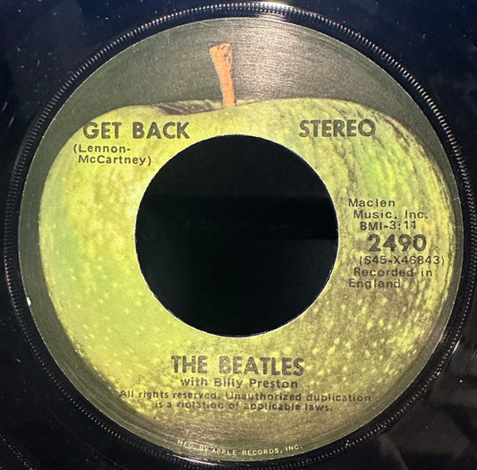 The Beatles With Billy Preston - Get Back (7" Single)