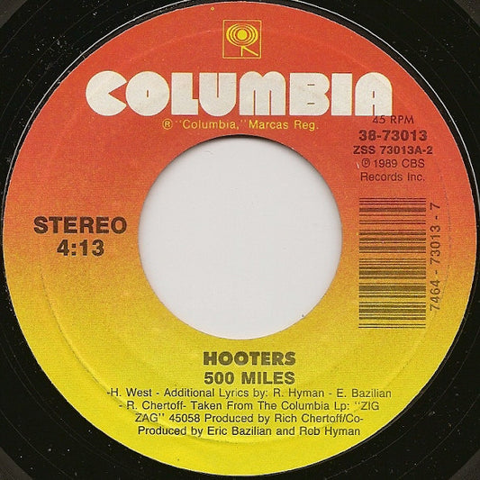 The Hooters - 500 Miles (7" Single)