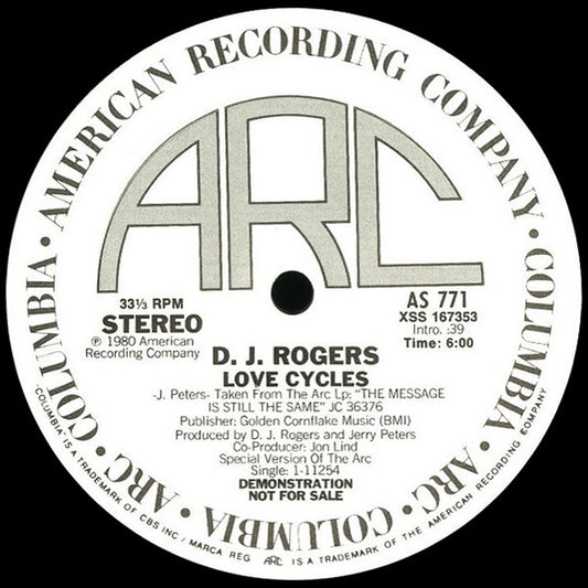 D. J. Rogers - Love Cycles (12" Single)