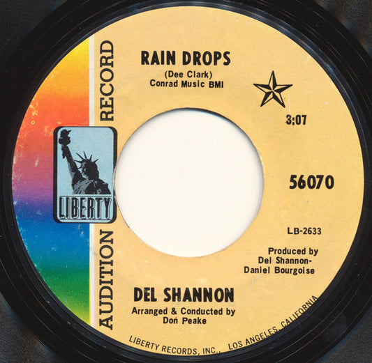 Del Shannon - Rain Drops (7" Single, Promo)