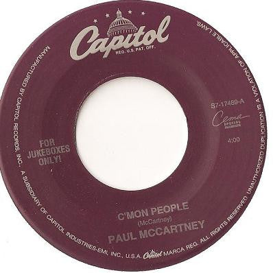 Paul McCartney - C'mon People (7" Single, White vinyl)
