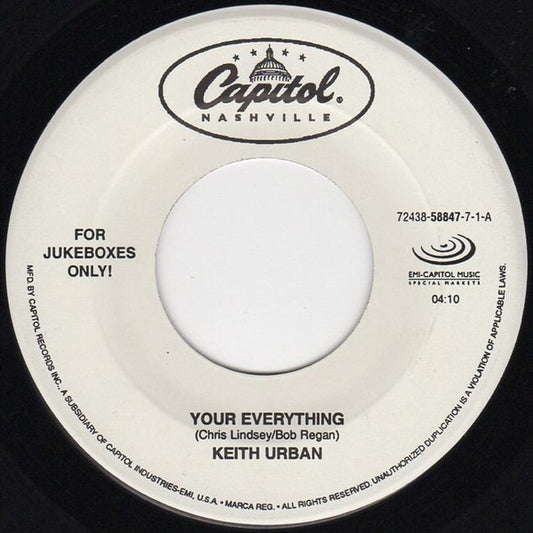 Keith Urban - Your Everything (7" Single)