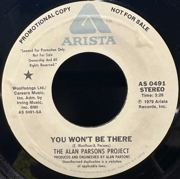 The Alan Parsons Project - You Won't Be There (7" Single, Promo)