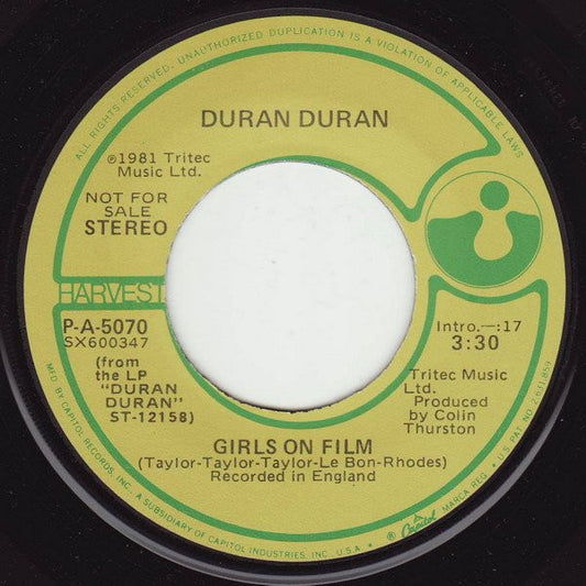 Duran Duran - Girls On Film (7" Single, Promo)