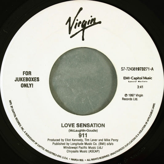 911 - Love Sensation / A Night To Remember (7" Single)