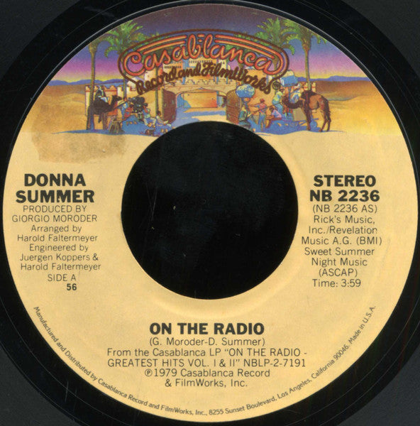 Donna Summer - On The Radio (7" Single)