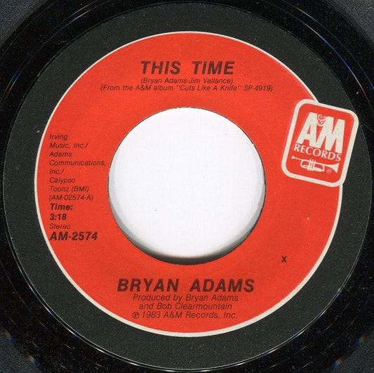 Bryan Adams - This Time (7" Single)