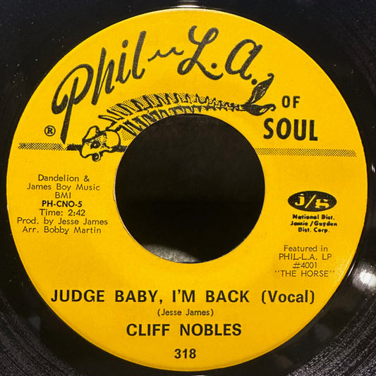 Cliff Nobles & Co - Judge Baby, I'm Back / Horse Fever (7" Single)